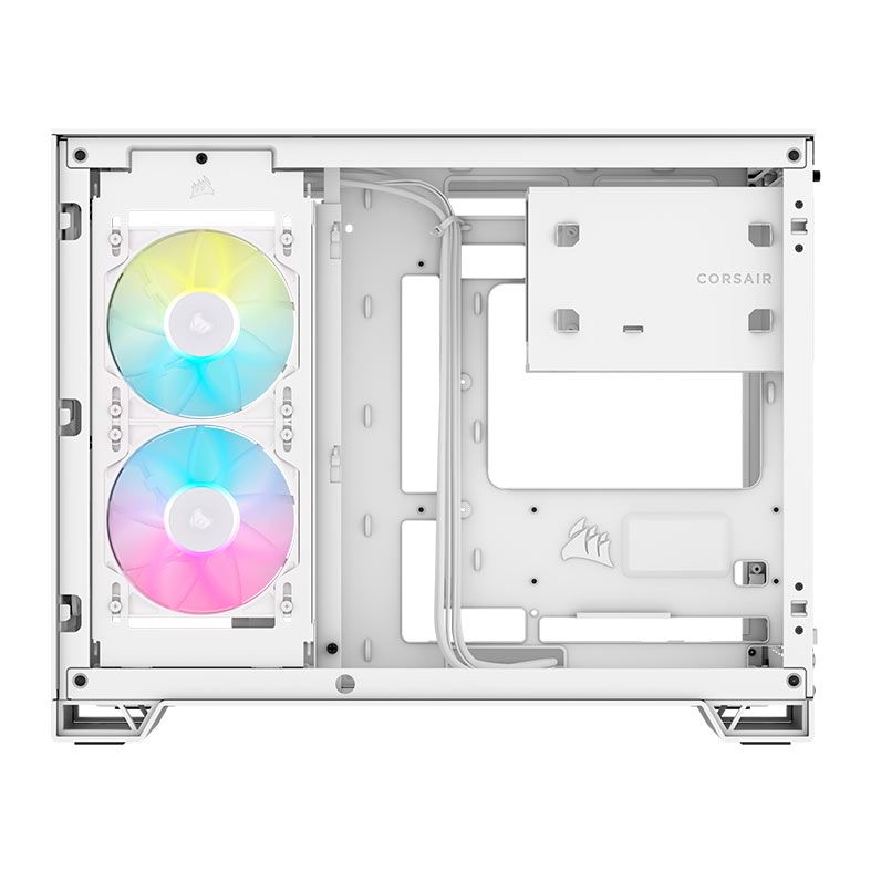 Gabinete Gamer Corsair 2500X Airflow, RGB,  Mid-Tower, Lateral de Vidro, Com 2 Fans, Branco, CC-9011268-WW