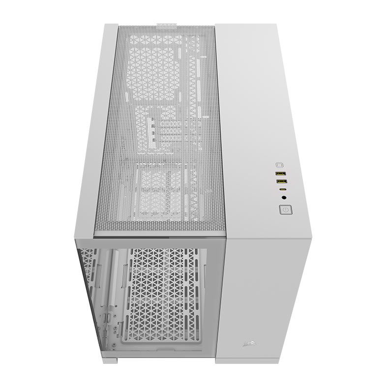 Gabinete Gamer Corsair 2500X Airflow, RGB,  Mid-Tower, Lateral de Vidro, Com 2 Fans, Branco, CC-9011268-WW