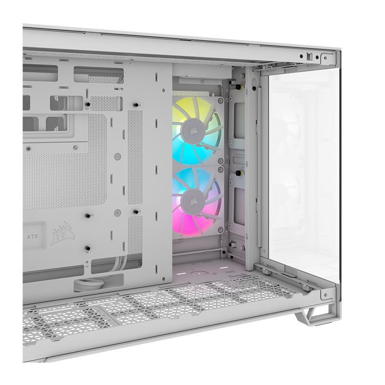 Gabinete Gamer Corsair 2500X Airflow, RGB,  Mid-Tower, Lateral de Vidro, Com 2 Fans, Branco, CC-9011268-WW