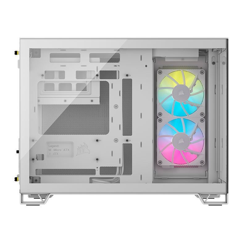 Gabinete Gamer Corsair 2500X Airflow, RGB,  Mid-Tower, Lateral de Vidro, Com 2 Fans, Branco, CC-9011268-WW