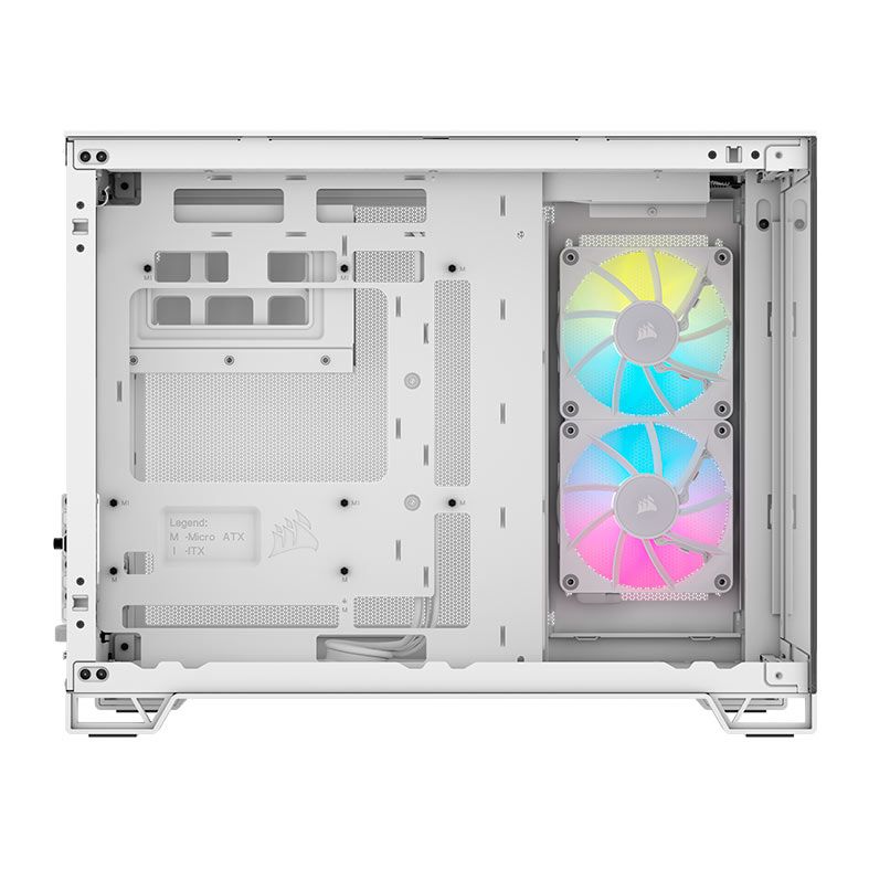 Gabinete Gamer Corsair 2500X Airflow, RGB,  Mid-Tower, Lateral de Vidro, Com 2 Fans, Branco, CC-9011268-WW
