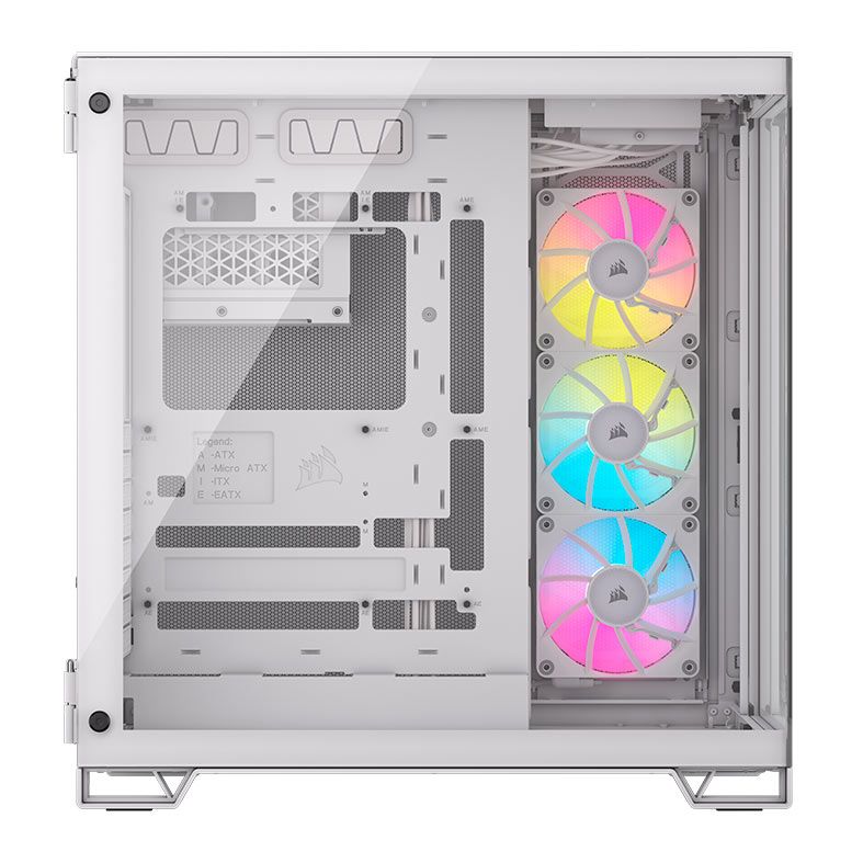 Gabinete Gamer Corsair 6500X RGB, Mid-Tower, Lateral de Vidro, Com 3 Fans, Branco, CC-9011270-WW