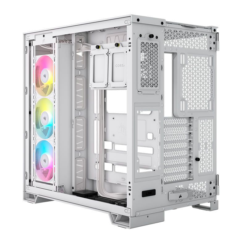Gabinete Gamer Corsair 6500X RGB, Mid-Tower, Lateral de Vidro, Com 3 Fans, Branco, CC-9011270-WW