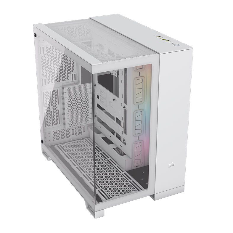 Gabinete Gamer Corsair 6500X RGB, Mid-Tower, Lateral de Vidro, Com 3 Fans, Branco, CC-9011270-WW