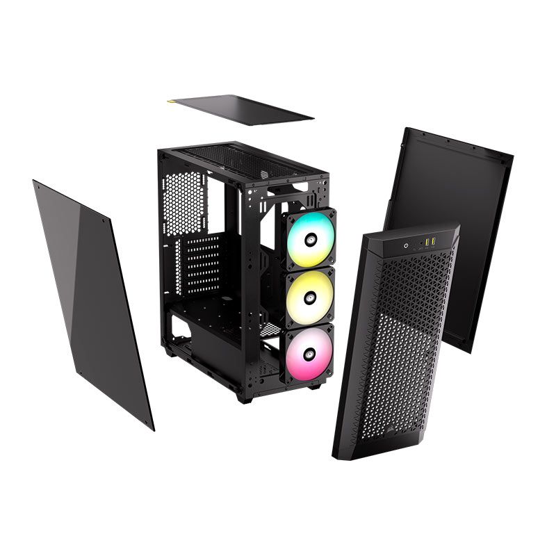 Gabinete Gamer Corsair 480T Airflow, RGB, Mid-Tower, Lateral de Vidro, Preto, CC-9011272-WW