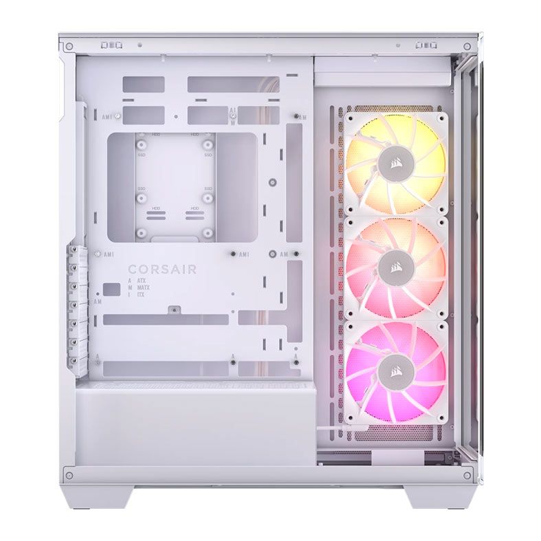 Gabinete Gamer Corsair Icue Link 3500X, RGB, Mid-Tower, Lateral de Vidro, Com 3 Fans, Branco, CC-9011281-WW
