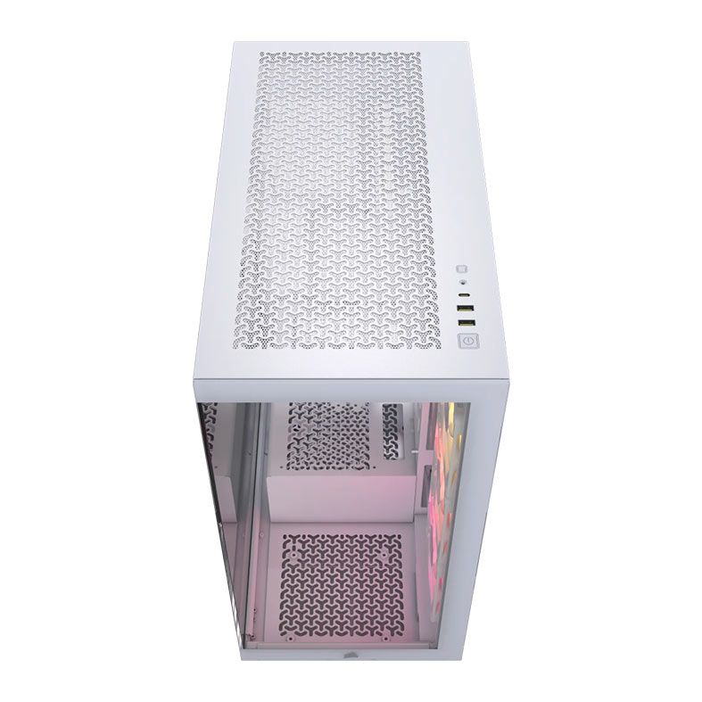 Gabinete Gamer Corsair Icue Link 3500X, RGB, Mid-Tower, Lateral de Vidro, Com 3 Fans, Branco, CC-9011281-WW