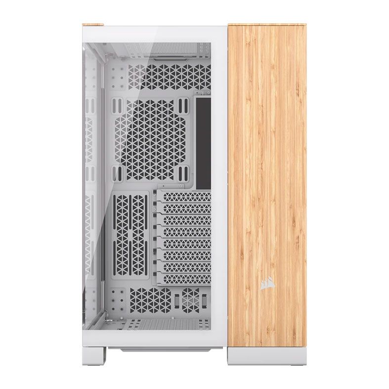 Gabinete Gamer Corsair 6500X, Mid-Tower, Lateral de Vidro, Branco/Madeira de Bambu, CC-9011284-WW