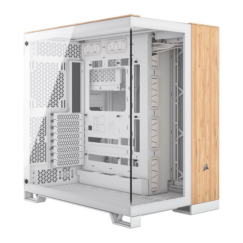 Gabinete Gamer Corsair 6500X, Mid-Tower, Lateral de Vidro, Branco/Madeira de Bambu, CC-9011284-WW