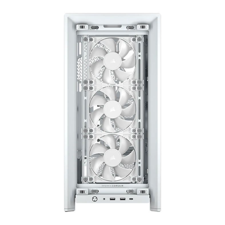 Gabinete Gamer Corsair Frame 4000D RS, Mid-Tower, Lateral de Vidro, Com 3 Fans, Branco, CC-9011313-WW