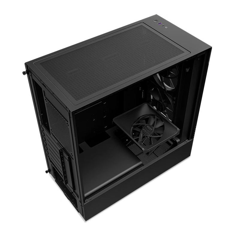 Gabinete Gamer NZXT H5 Elite, RGB, Mid-Tower, Lateral de Vidro, Com 3 Ventoinhas, Preto, CC-H51EB-01