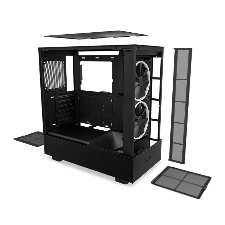Gabinete Gamer NZXT H5 Elite, RGB, Mid-Tower, Lateral de Vidro, Com 3 Ventoinhas, Preto, CC-H51EB-01