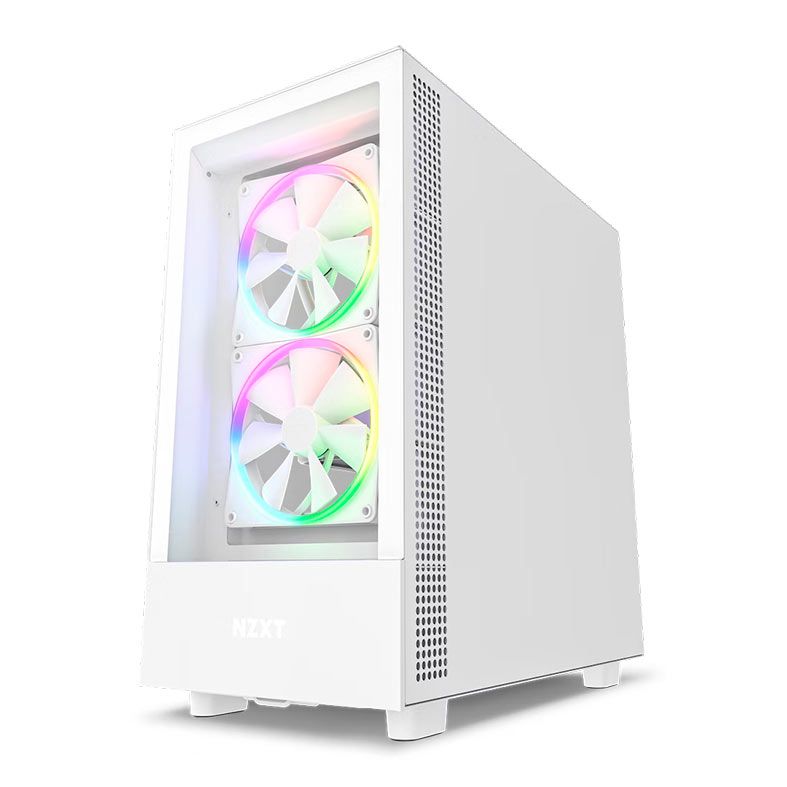 Gabinete Gamer NZXT H5 Elite, RGB, Mid-Tower, Lateral de Vidro, Com 3 Fans, Branco, CC-H51EW-01