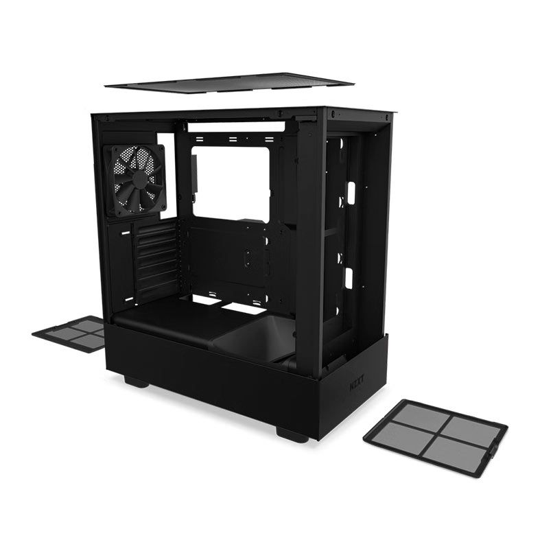 Gabinete Gamer NZXT H5 Flow, Mid-Tower, Lateral de Vidro, Com 2 Ventoinhas, Preto, CC-H51FB-01