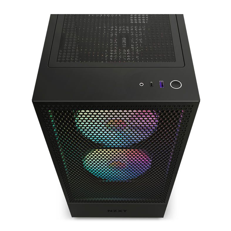 Gabinete Gamer NZXT H5 Flow RGB, Mid-Tower, Lateral de Vidro, Com 4 Fans, Preto, CC-H51FB-R1