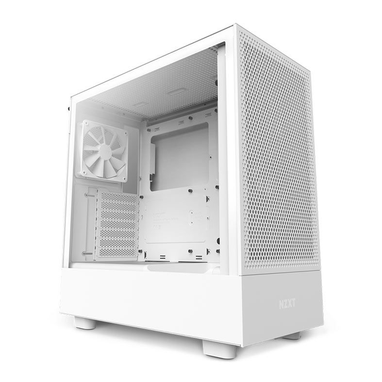 Gabinete Gamer NZXT H5 Flow RGB, Mid-Tower, Lateral de Vidro, Com 4 Fans, Branco, CC-H51FW-R1