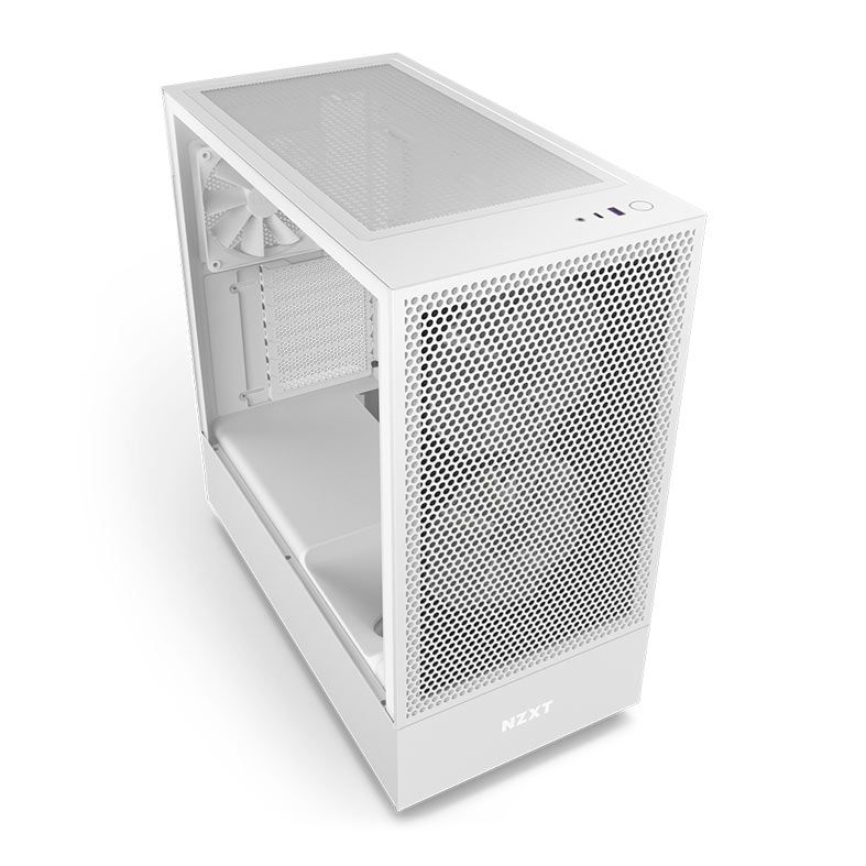 Gabinete Gamer NZXT H5 Flow RGB, Mid-Tower, Lateral de Vidro, Com 4 Fans, Branco, CC-H51FW-R1