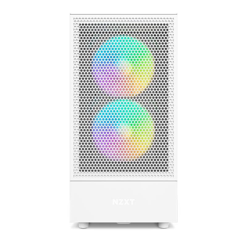 Gabinete Gamer NZXT H5 Flow RGB, Mid-Tower, Lateral de Vidro, Com 4 Fans, Branco, CC-H51FW-R1