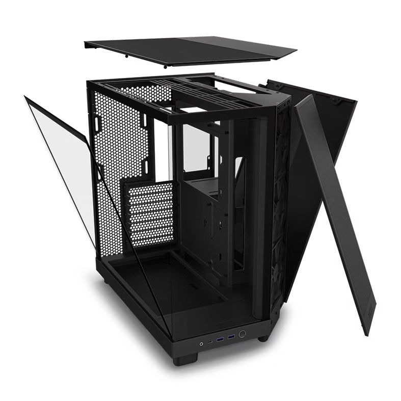 Gabinete Gamer NZXT H6 Flow, RGB, Mid-Tower, Lateral De Vidro, Com 3 Fans, Preto, CC-H61FB-R1