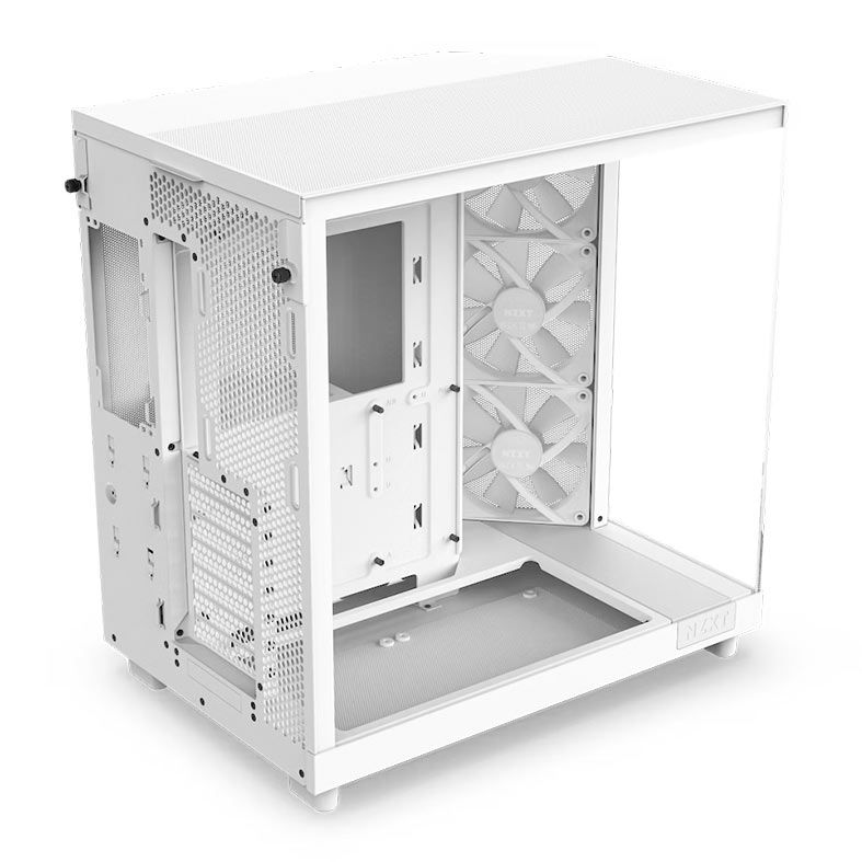 Gabinete Gamer NZXT H6 Flow, RGB, Mid-Tower, Lateral De Vidro, Com 3 Fans, Branco, CC-H61FW-R1
