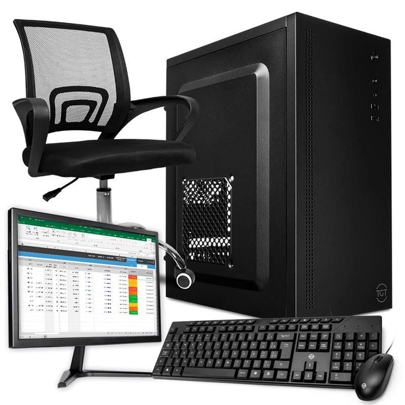 PC Home Completo Mancer HM534, Intel Core I5, 8GB DDR3, SSD 240GB + Cadeira Office + Monitor + Kit Teclado e Mouse 
