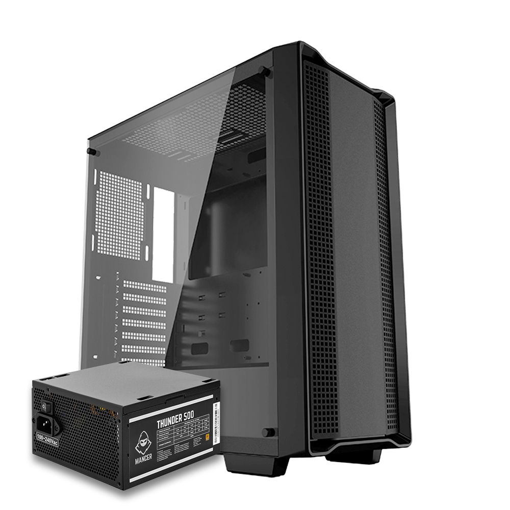 Gabinete Gamer Deepcool CC560, RGB, Preto + Fonte Mancer Thunder 500W