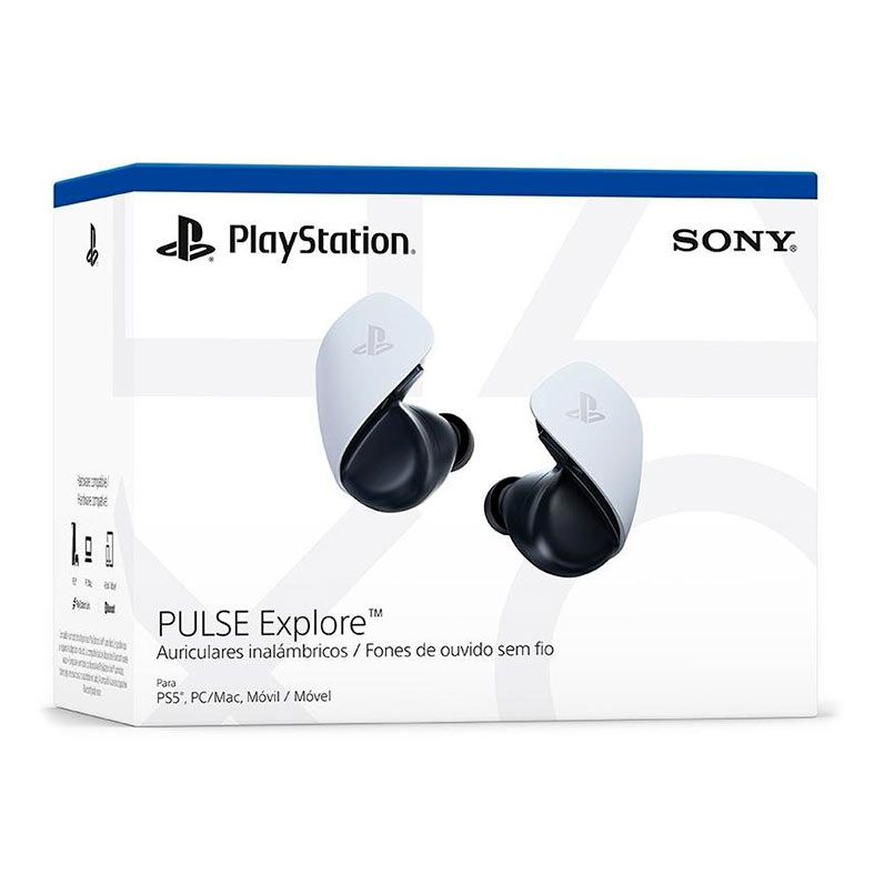Fone de Ouvido Intra Auricular Sony Pulse Explore, PC/PS5, Bluetooth, Branco, CFI-ZWE1L