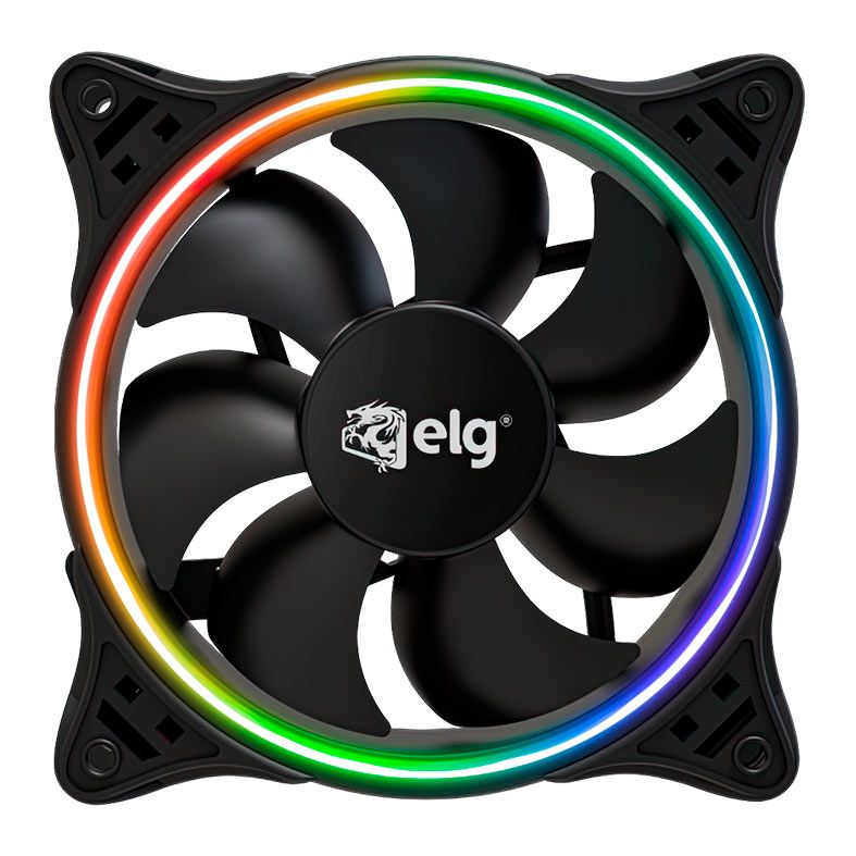 Ventoinha ELG KAZERYU, Rainbow, 120mm, Preto, CFPKR1