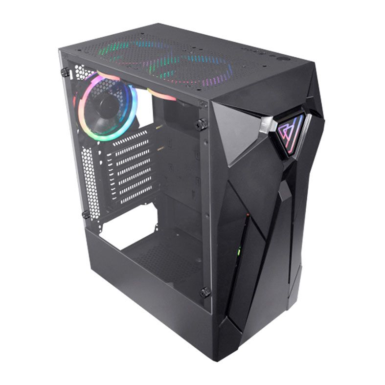Gabinete Gamer K-MEX CG-xxKF, RGB, Mid-Tower, Lateral de Vidro, Preto, CG01KFRH0010B0X