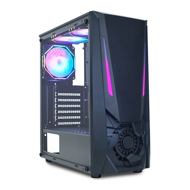 Gabinete Gamer K-MEX CG-xxTJ, RGB, Mid-Tower, Lateral de Vidro, Preto, CG01TJRH001CB0X