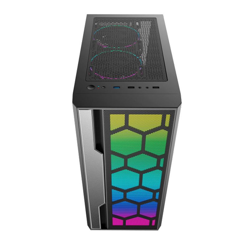 Gabinete Gamer K-MEX CG-xxTT, Mid-Tower, Lateral de Vidro, Preto, CG02TTRH0010B0X