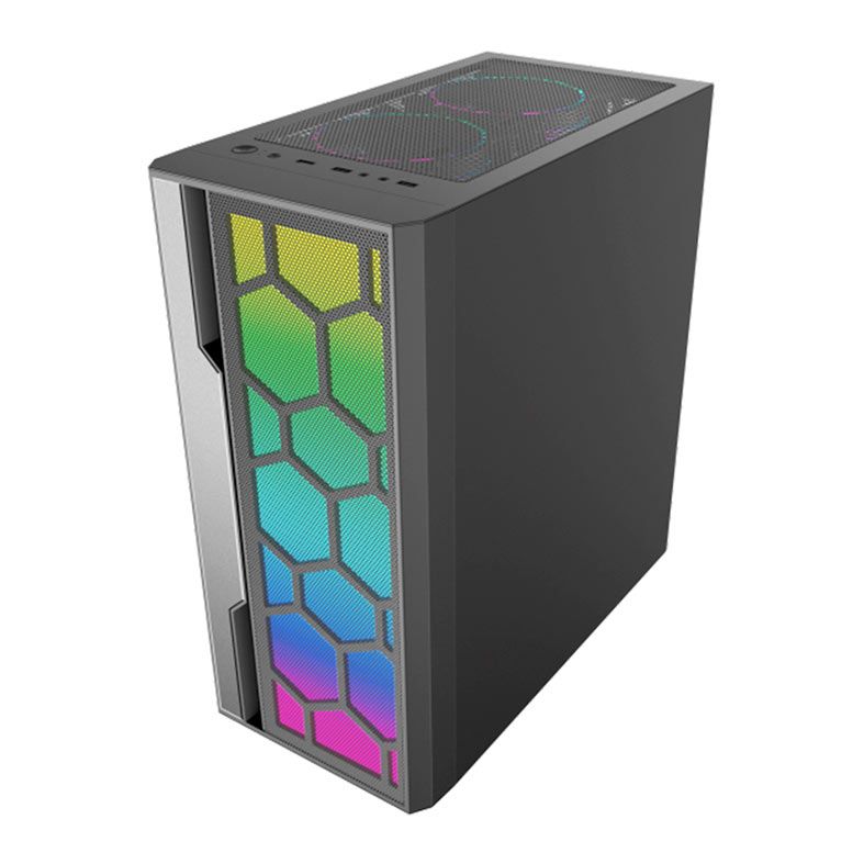Gabinete Gamer K-MEX CG-xxTT, Mid-Tower, Lateral de Vidro, Preto, CG02TTRH0010B0X