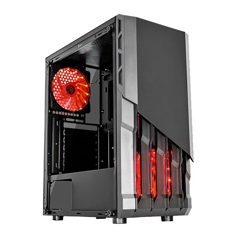 Gabinete Gamer K-MEX CG-xxAA, Mid-Tower, Lateral de Vidro, Com 1 Fan, Preto, CG03AARH001CB0X
