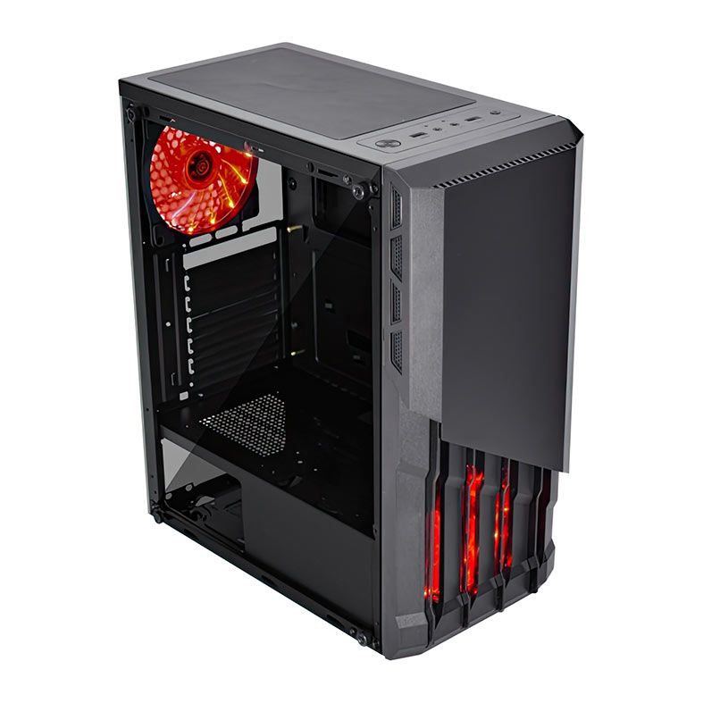 Gabinete Gamer K-MEX CG-xxAA, Mid-Tower, Lateral de Vidro, Com 1 Fan, Preto, CG03AARH001CB0X