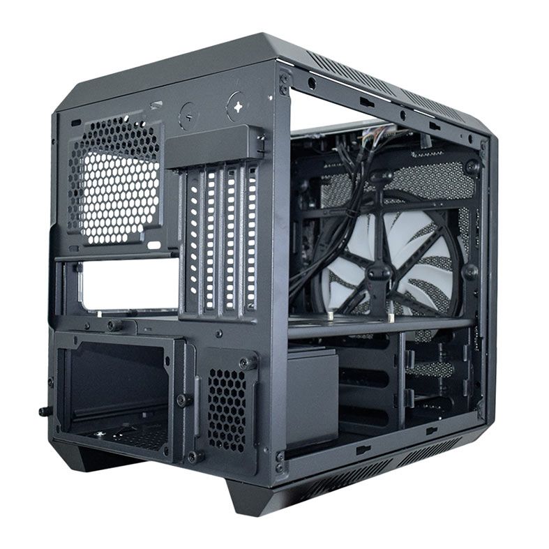 Gabinete Gamer K-MEX CG-xxRC, RGB, Mini-Tower, Lateral de Acrilico, Com 1 Fan, Preto, CG03RCRH003CB0X