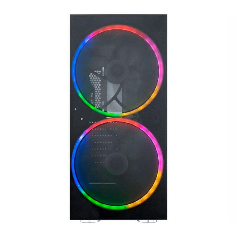 Gabinete Gamer K-MEX CG-04A1 Anjo de Combate, Mid-Tower, Lateral de Vidro, Com 2 Fans, Preto, CG04A1RH004CB0X