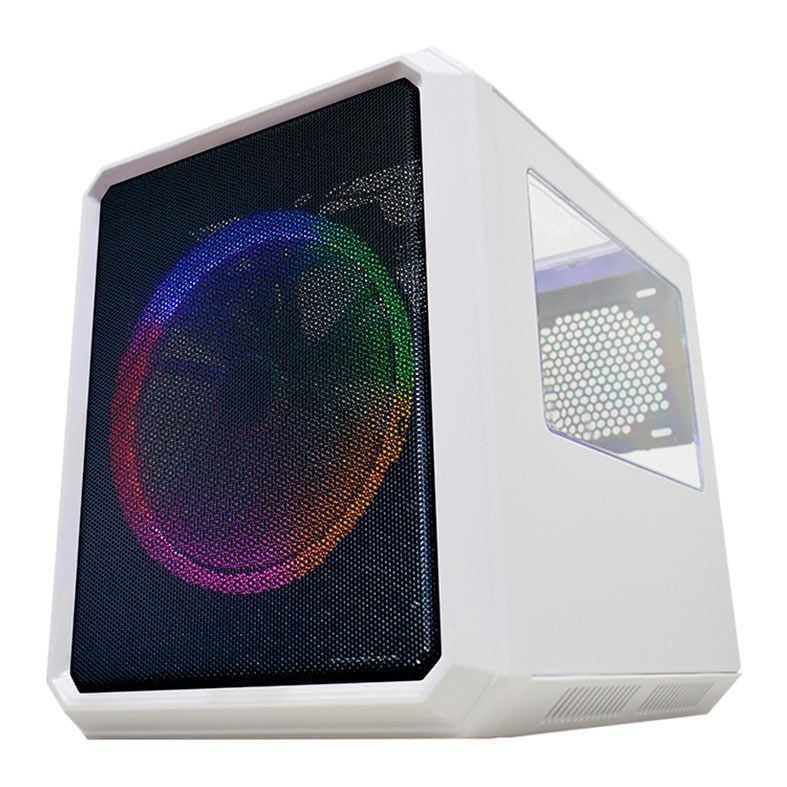 Gabinete Gamer K-MEX CG-xxRC, Mini-Tower, Lateral de Acrilico, Com 1 Fan, Branco, CG04RCRH004CB0X