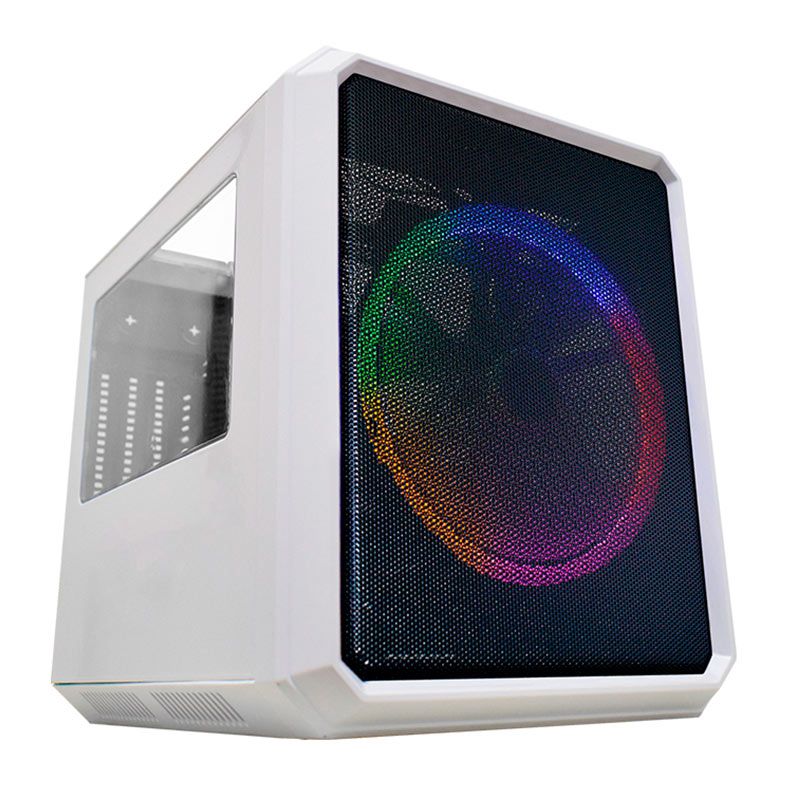Gabinete Gamer K-MEX CG-xxRC, Mini-Tower, Lateral de Acrilico, Com 1 Fan, Branco, CG04RCRH004CB0X