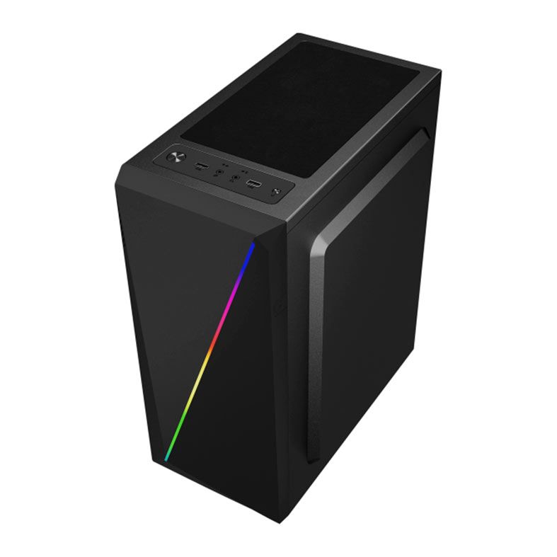 Gabinete Gamer Kmex Gaming Master Yaiba 1 CG-05AA, Rainbow, Mid-Tower, Lateral Vidro, Preto, CG05AARH001CB0X
