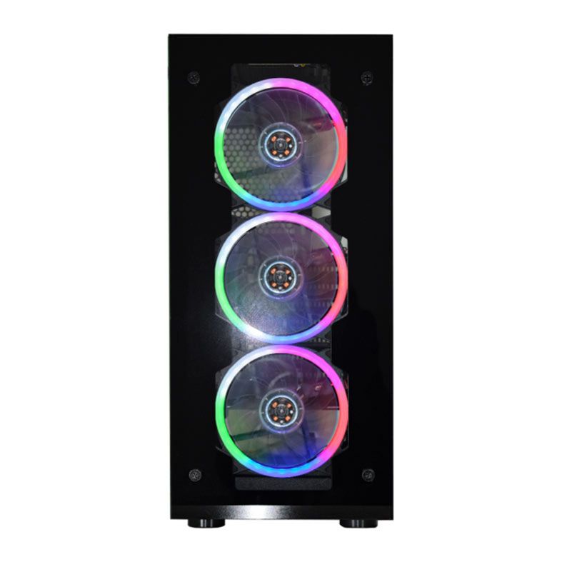 Gabinete Gamer K-Mex CG-10H3, RGB, Mid-Tower, Lateral de Vidro, Com 3 Fans, Preto, CG10H3RH001CB0X
