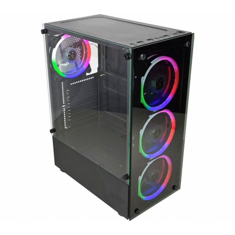 Gabinete Gamer K Mex Cg W Rgb Mid Tower Lateral De Vidro Com