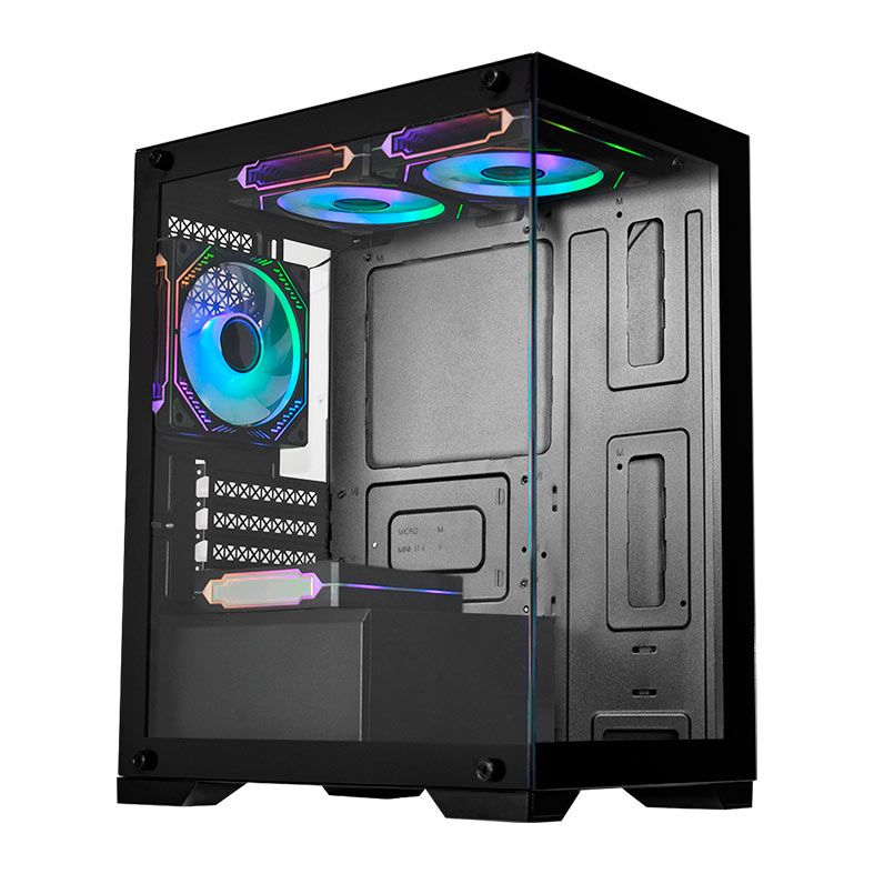 Gabinete Gamer K-MEX CG-12H5 Aquario Poseidon, Mid-Tower, Lateral de Vidrol, Preto, CG12H5RH0010B0X