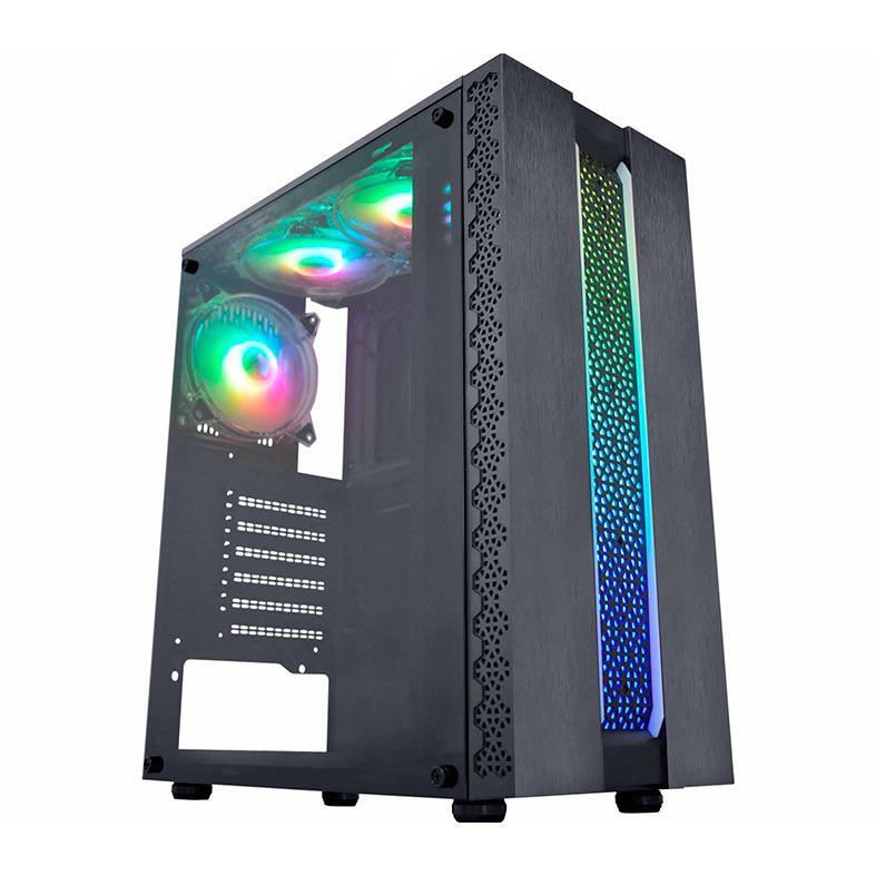 Gabinete Gamer K-Mex CG-42TP, RGB, Mid-Tower, Lateral de Acrilico, Preto, CG42TPRH001CB0X