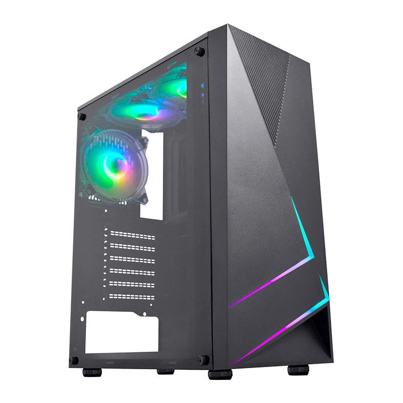 Gabinete Gamer K-MEX CG-xxTP, RGB, Mid-Tower, Lateral de Acrilico, Preto, CG45TPRH001CB0X