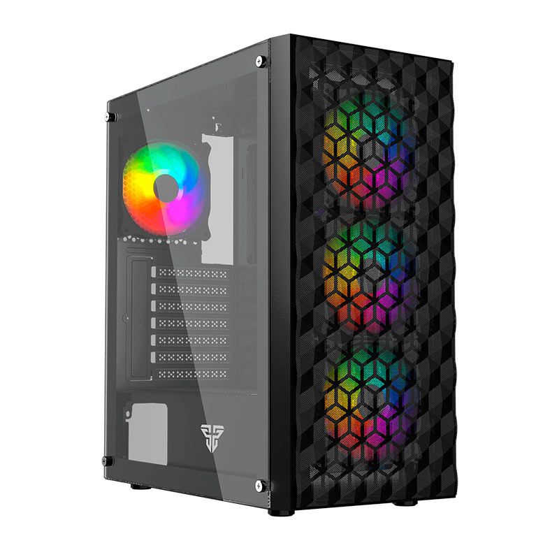 Gabinete Gamer Fantech Aero 2 CG83, Mid-Tower, Lateral de Vidro, Com 4 Fans, Preto, CG83-BK
