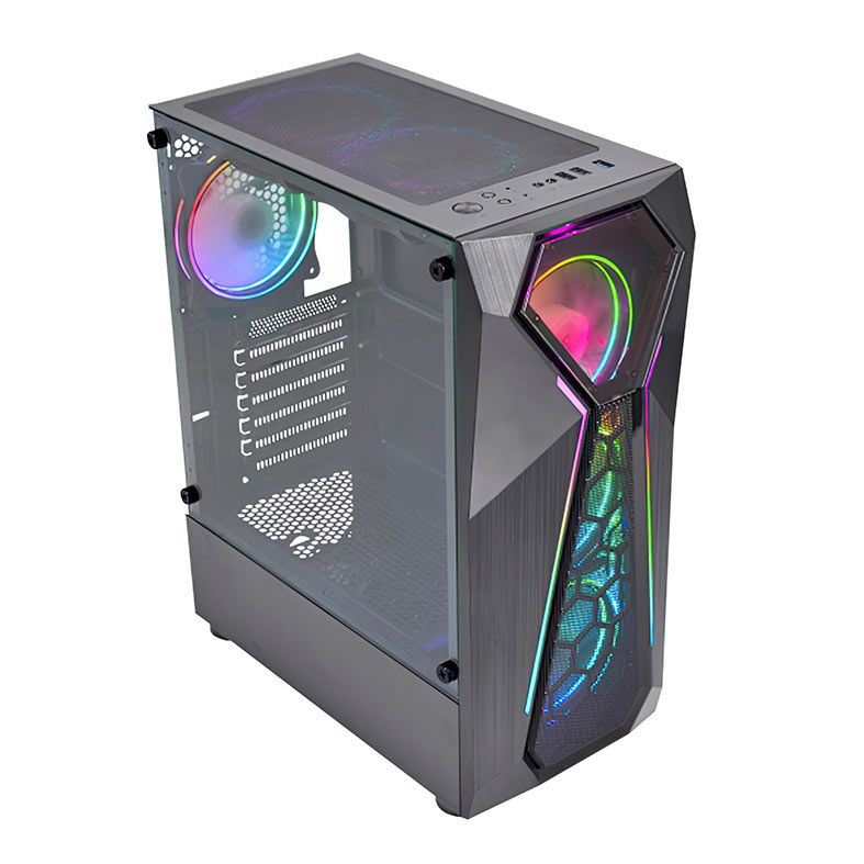 Gabinete Gamer K-MEX CG-xxD4, RGB, Mid-Tower, Lateral de Vidro, Preto, CGA1D4RH0010B0X