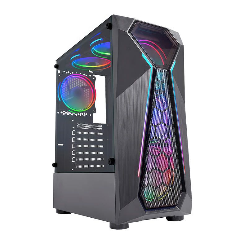 Gabinete Gamer K-MEX CG-xxD4, RGB, Mid-Tower, Lateral de Vidro, Preto, CGA1D4RH0010B0X