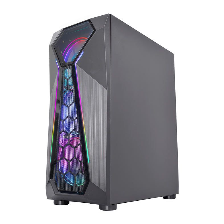 Gabinete Gamer K-MEX CG-xxD4, RGB, Mid-Tower, Lateral de Vidro, Preto, CGA1D4RH0010B0X