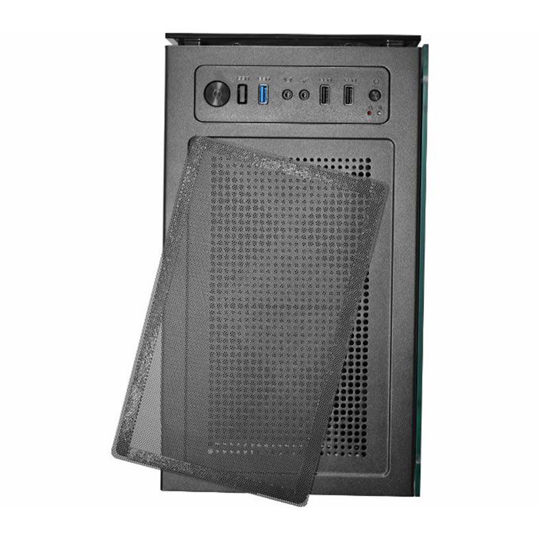 Gabinete Gamer K-Mex Divinus CG-AL10, Rainbow, Mid-Tower, Lateral de Video, Com 3 Fans, Preto, CGAL10RH001CB0X