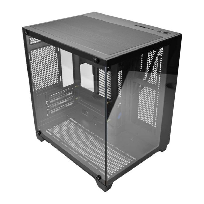 Gabinete Gamer K-Mex Space Aqua II, Mini-Tower, Lateral de Vidro, Preto, CGQN24RH001CB0X